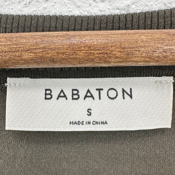 Babaton Women's Tunic Top Olive Green 3/4 Sleeve Round Neck Casual Relaxed - Picture 6 of 7